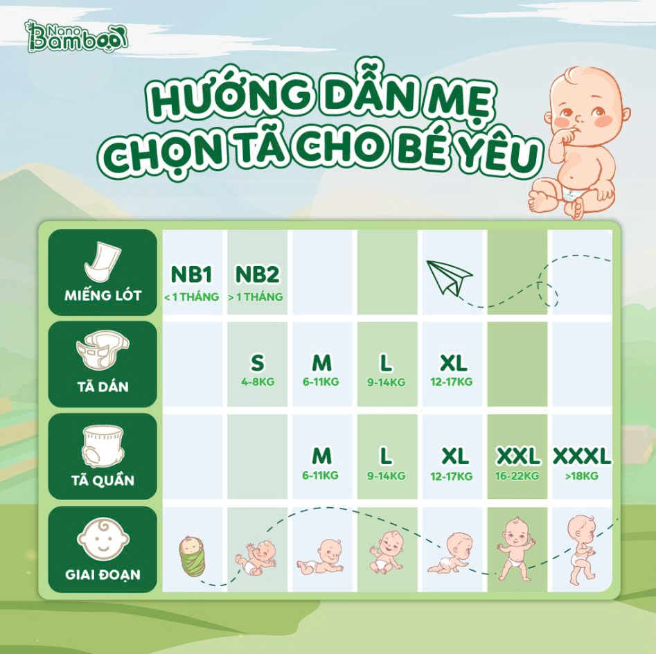 Bỉm Dán Size S - NANO BAMBOO (56 miếng)