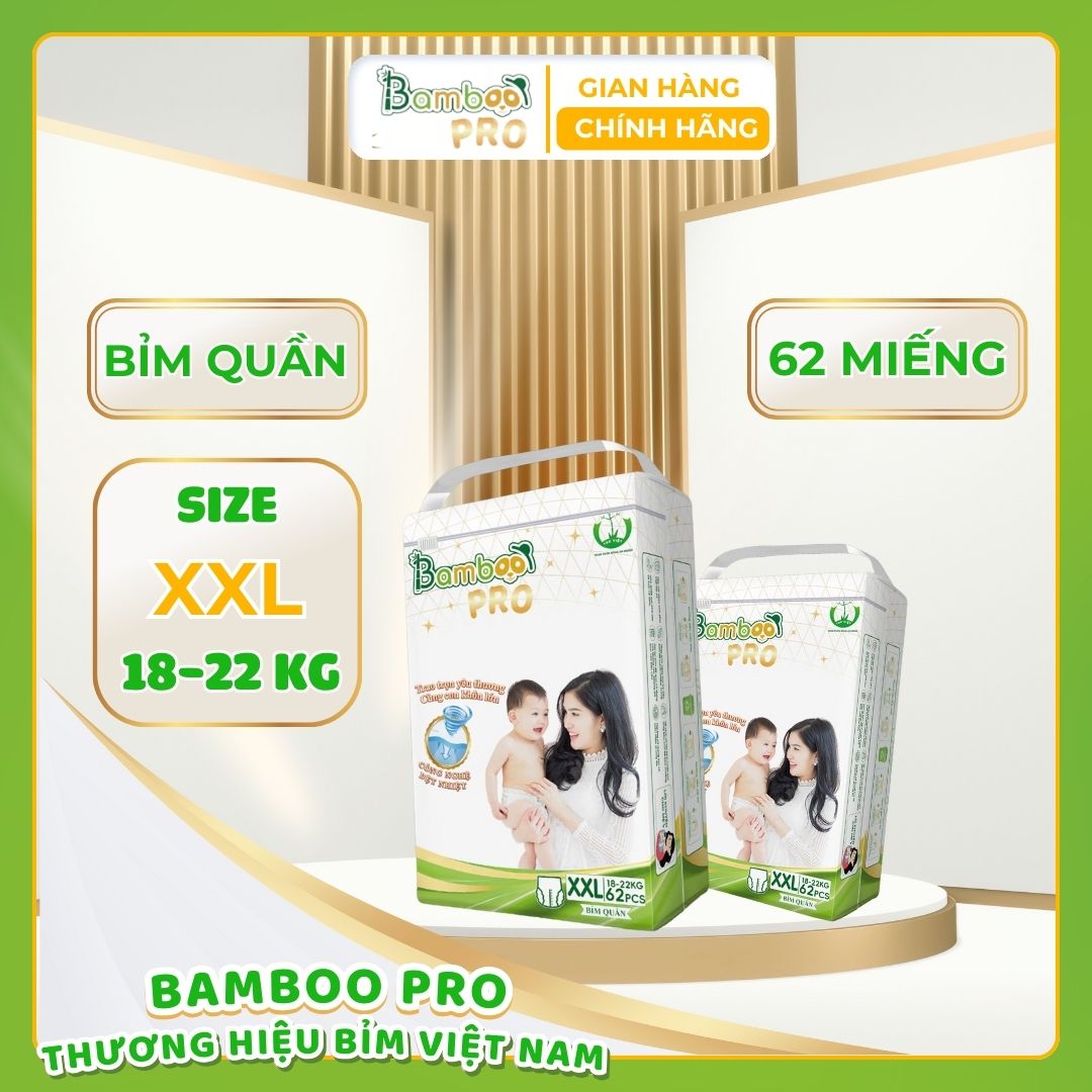 Bỉm quần BAMBOO PRO 18 - 22Kg