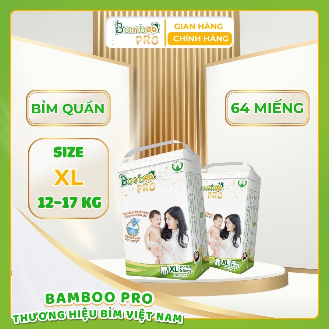 Bỉm quần BAMBOO PRO 12 - 17Kg