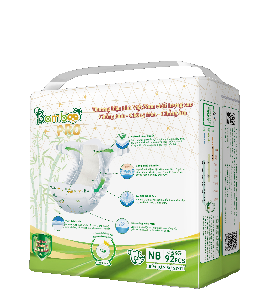 Bỉm dán BAMBOO PRO Sơ sinh dưới 5Kg