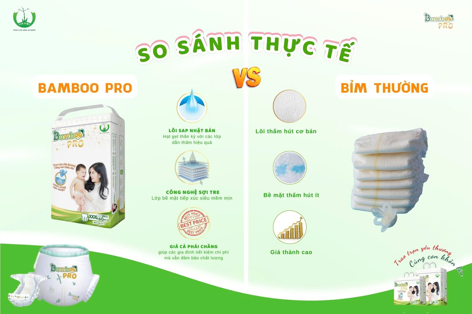 Bỉm quần BAMBOO PRO trên 18Kg