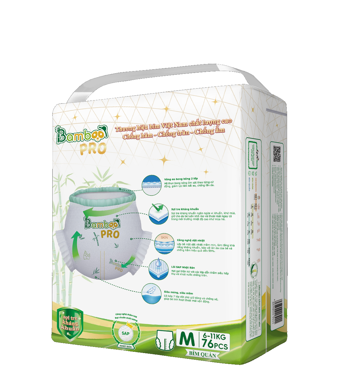 Bỉm quần BAMBOO PRO 6 - 11Kg