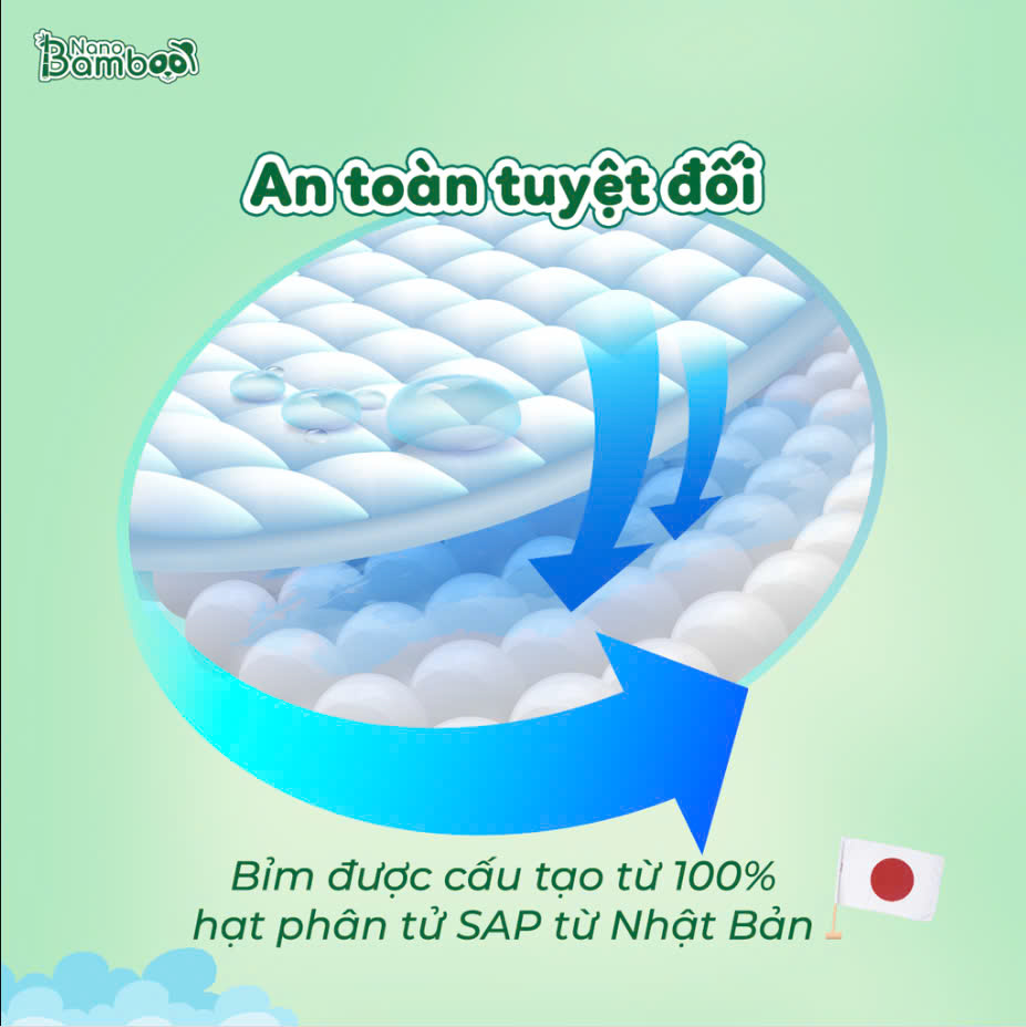 Bỉm Quần size M - NANO BAMBOO (44 miếng)